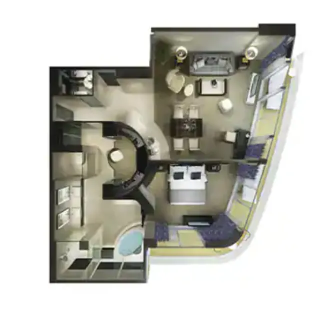 豪華擁有者套房，配有大型陽台 6