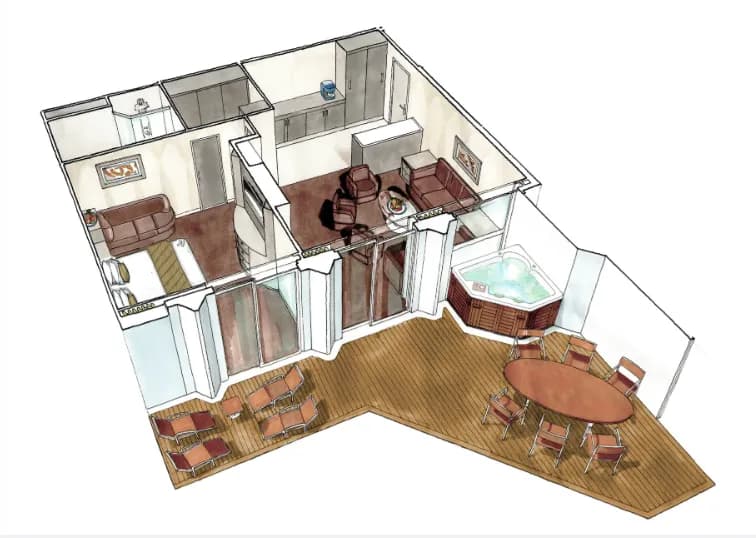 MSC遊艇俱樂部皇家套房，配有漩渦浴缸 5