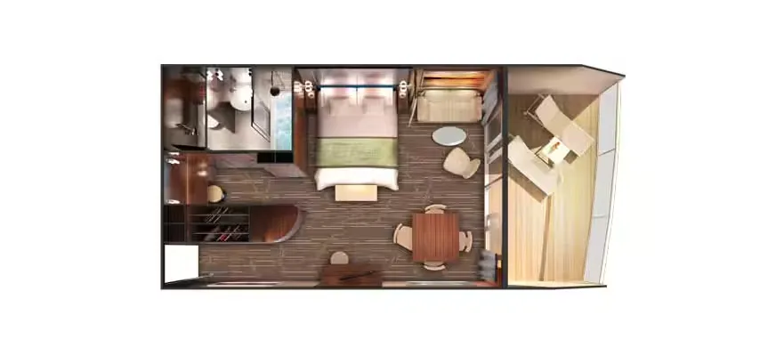 前方豪華頂層套房（大陽台） 2