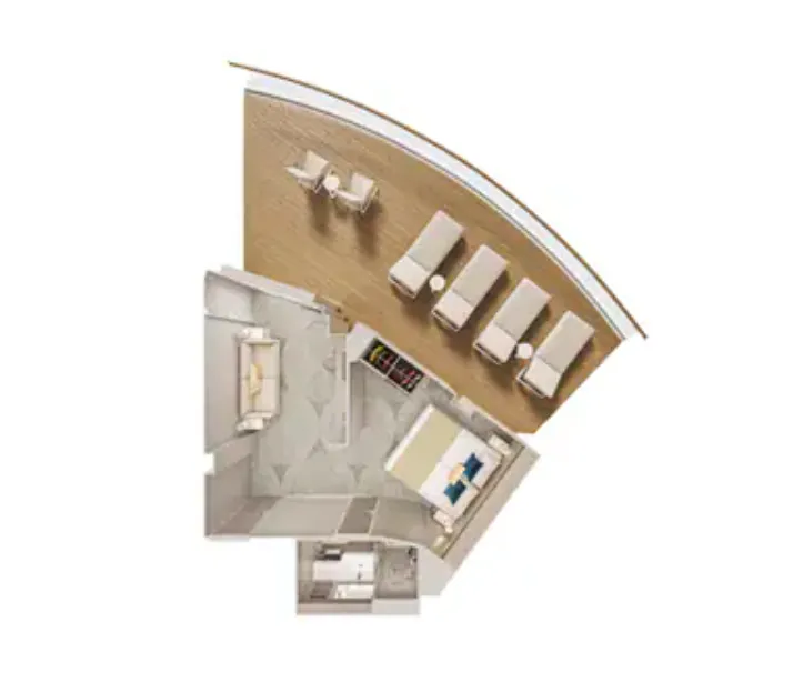 面向船尾的套房帶大陽台 2