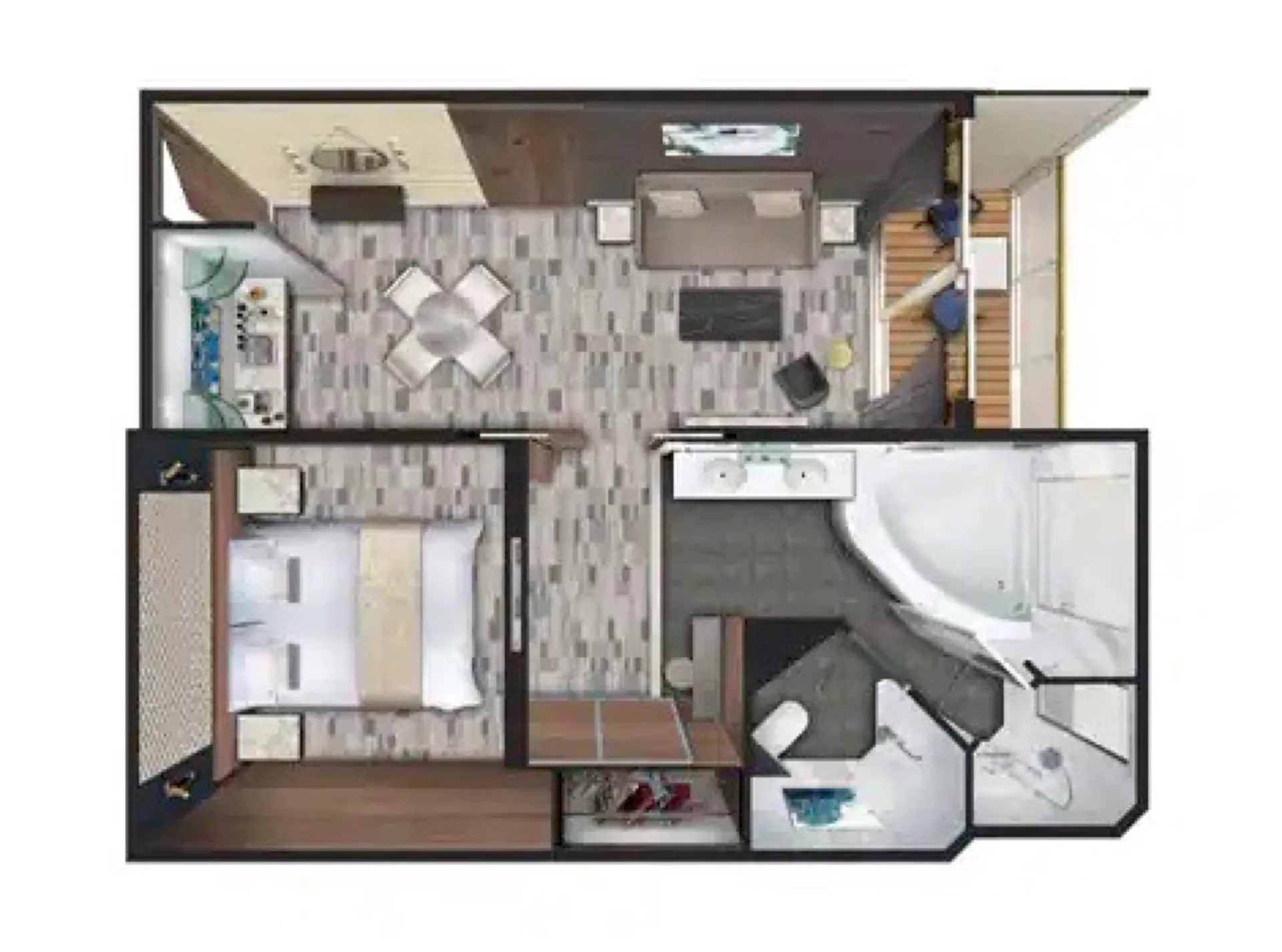 後方景觀豪華套房，擁有寬敞陽台 4