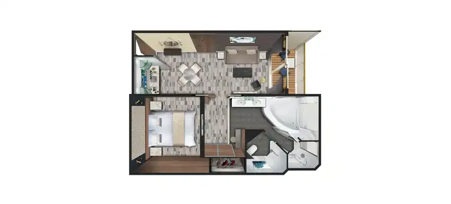 後方景觀豪華套房，擁有寬敞陽台 2