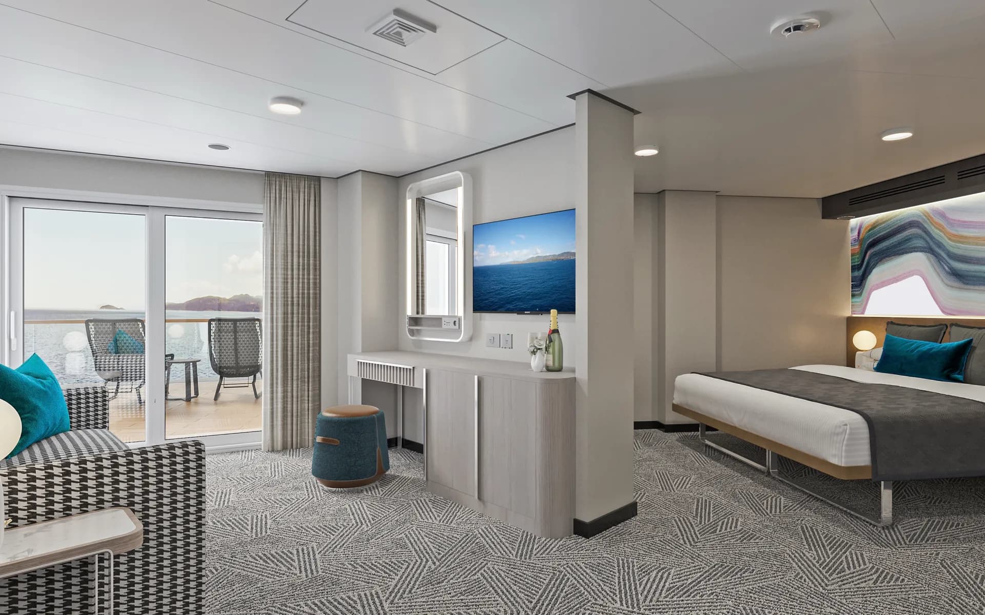 面向船尾的套房帶大陽台 1