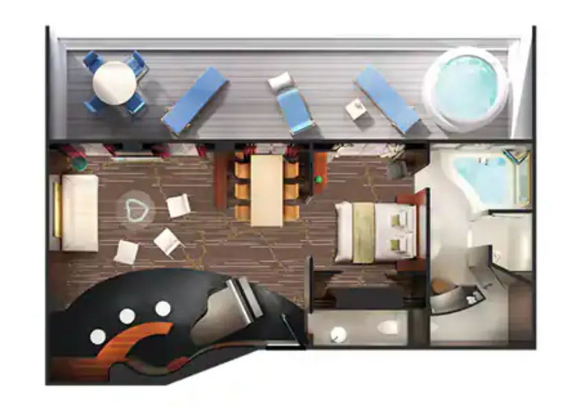 豪華擁有者套房，配有大型陽台 7