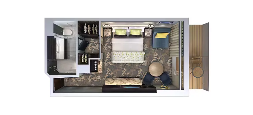 海灣庭院頂層套房（附陽台） 3