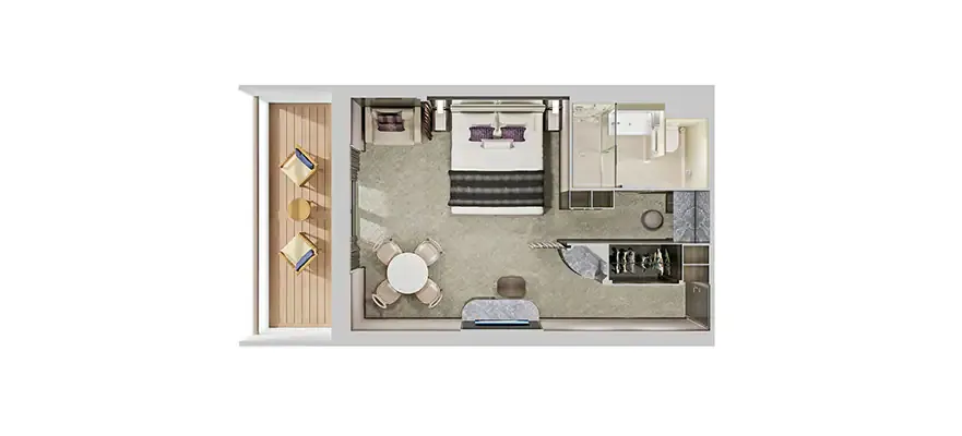 面向船尾的豪華套房帶陽台 3