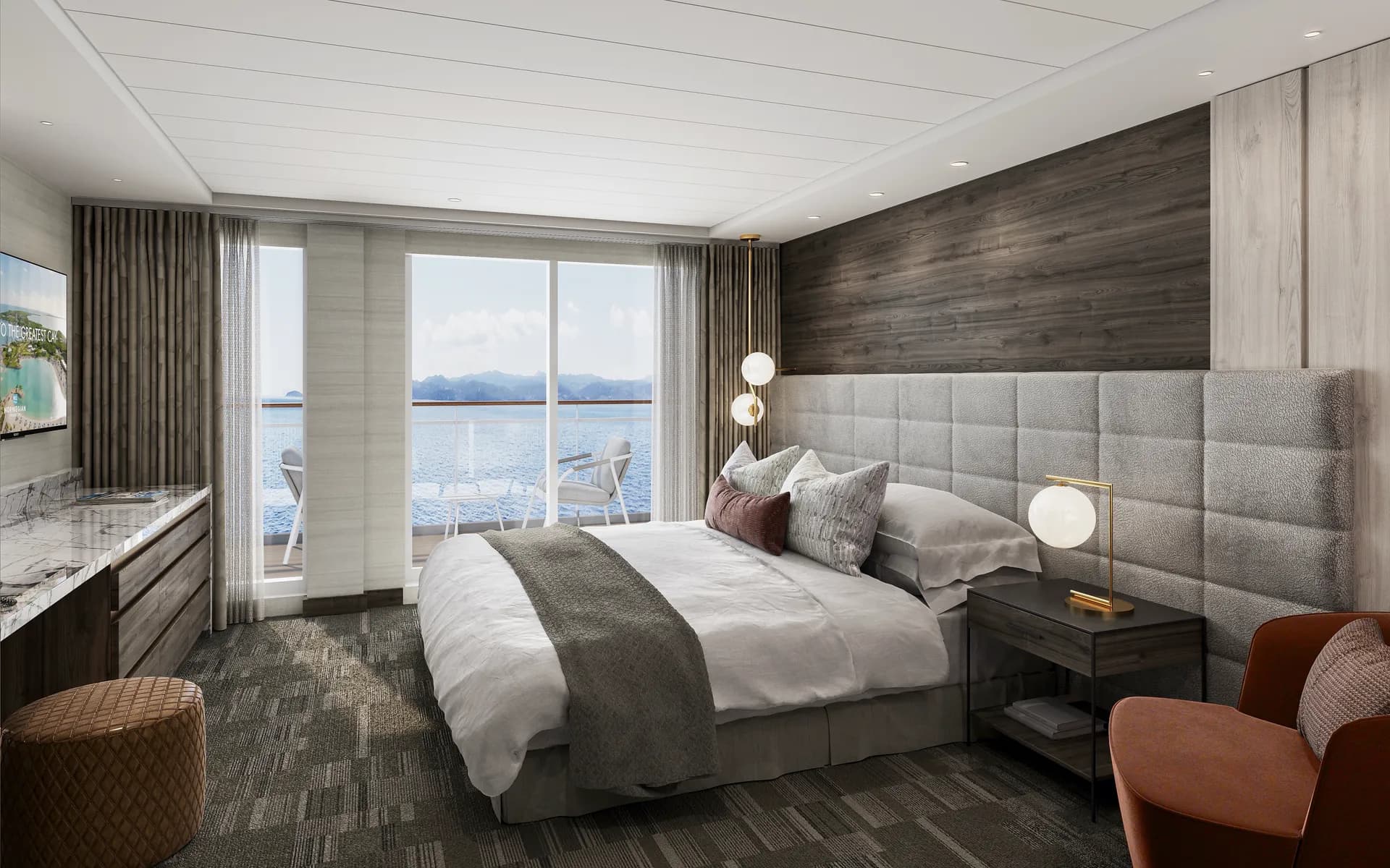 海灣後方陽台豪華套房 1