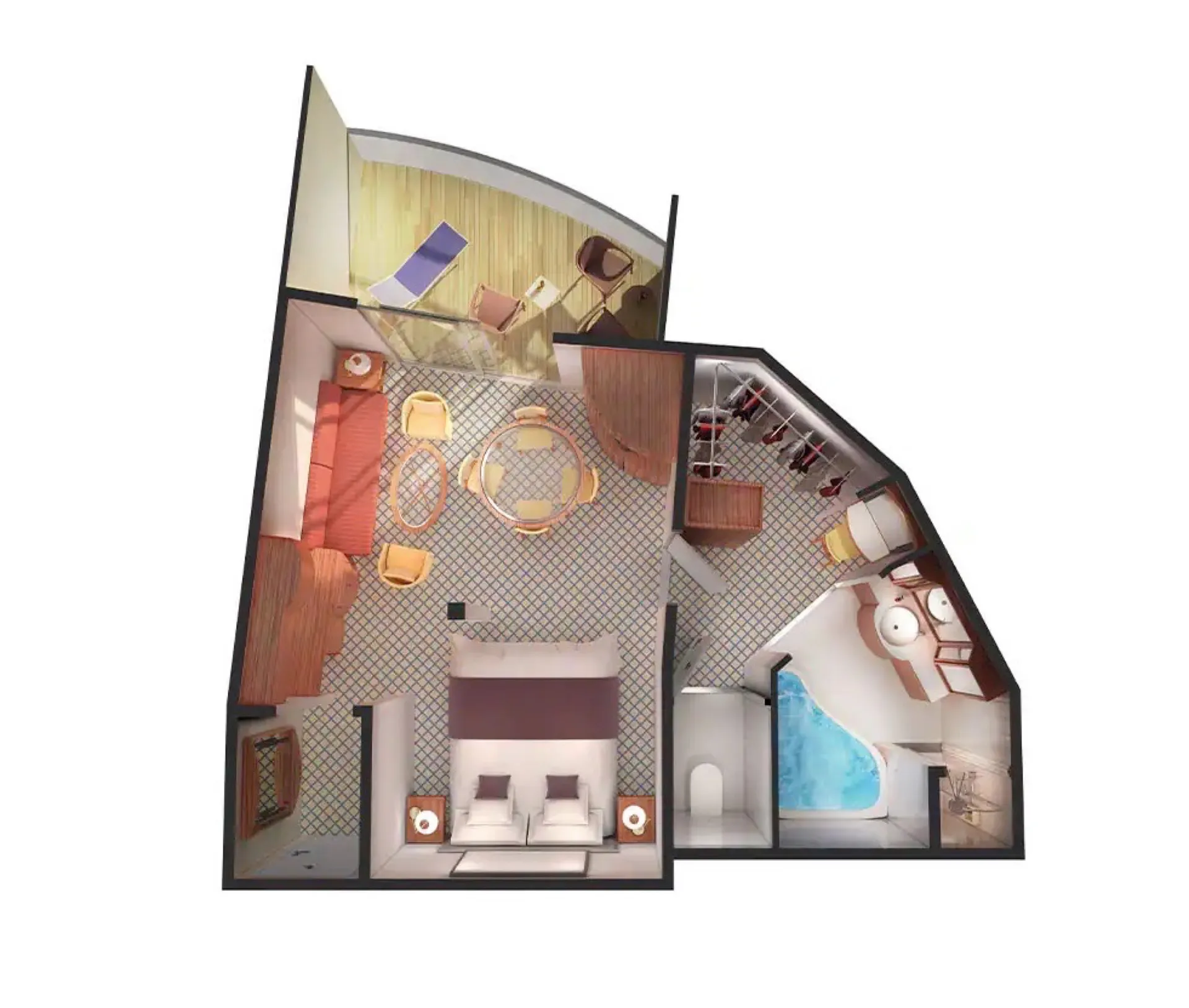 後方豪華頂層套房，配有大型陽台 5