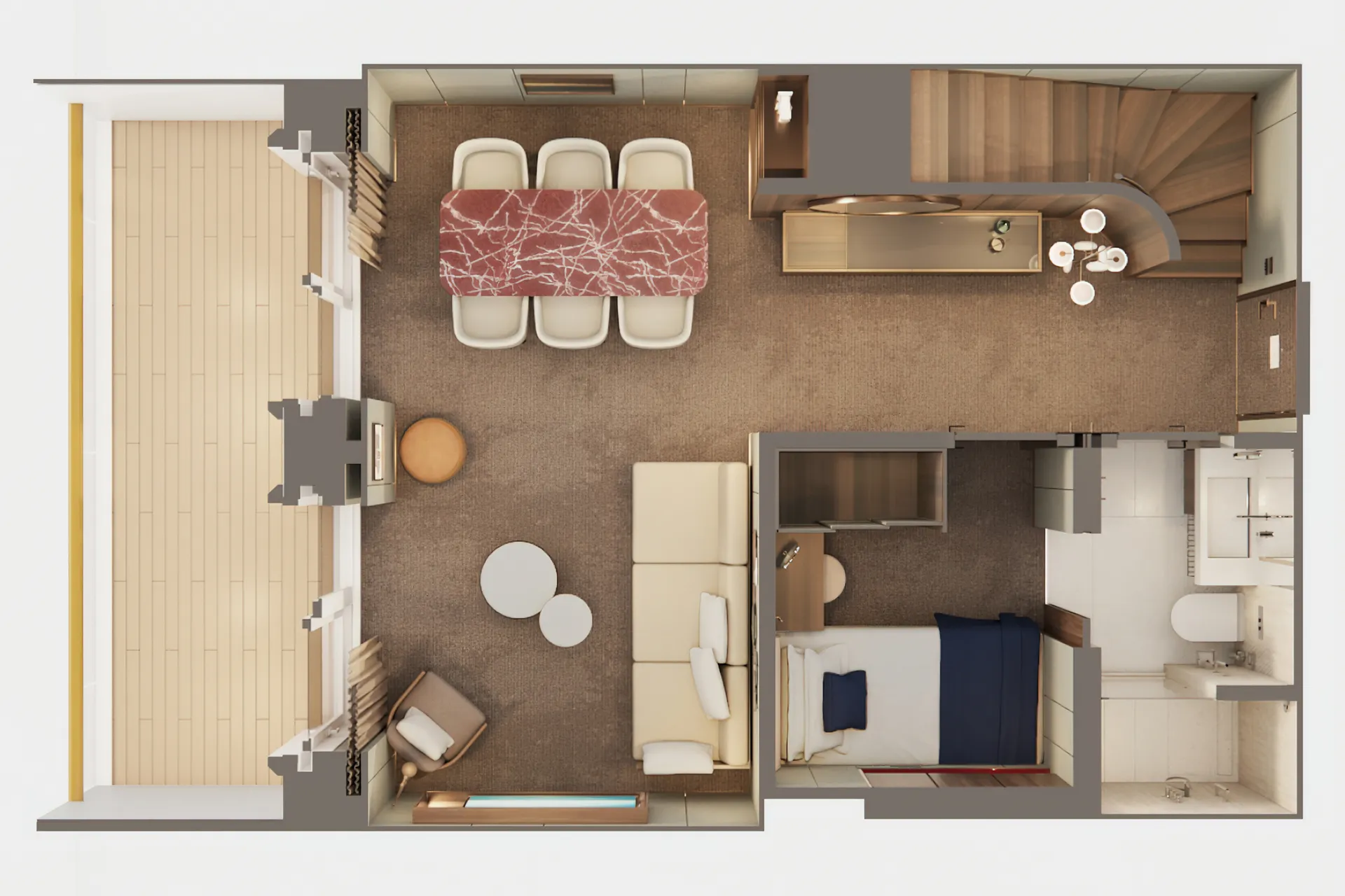 海灣三臥室複式套房，擁有寬敞陽台 9