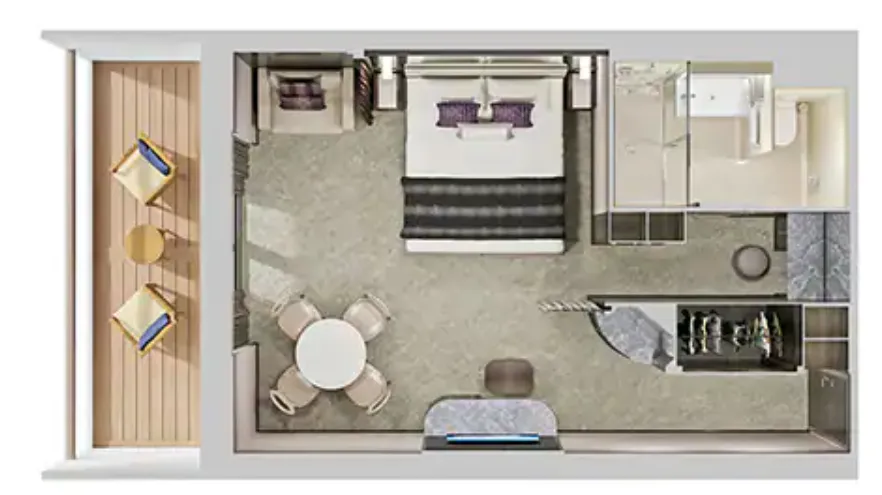 面向船尾的豪華套房帶陽台 4