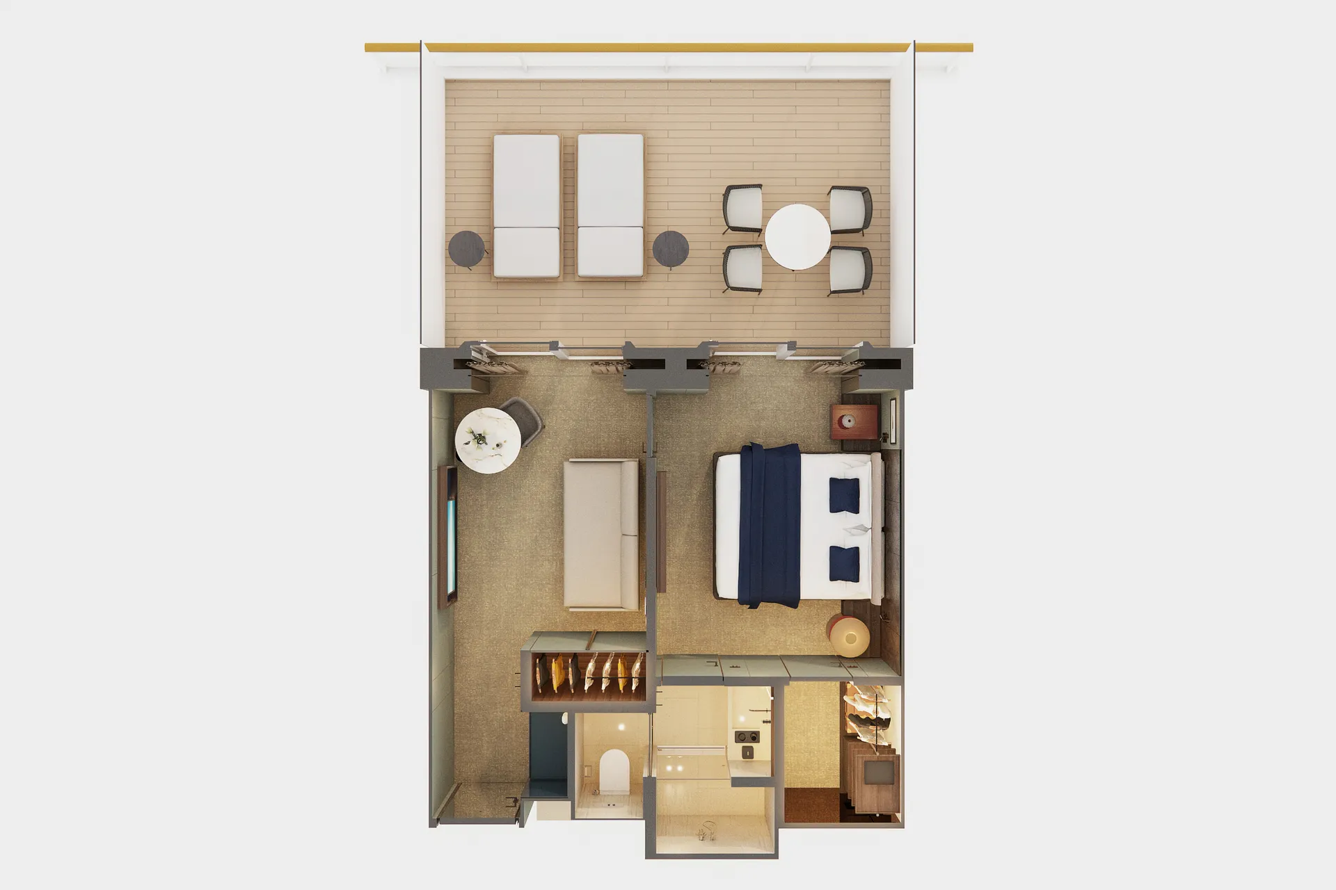 海灣後方豪華頂層套房，配有主臥室與大型陽台 4