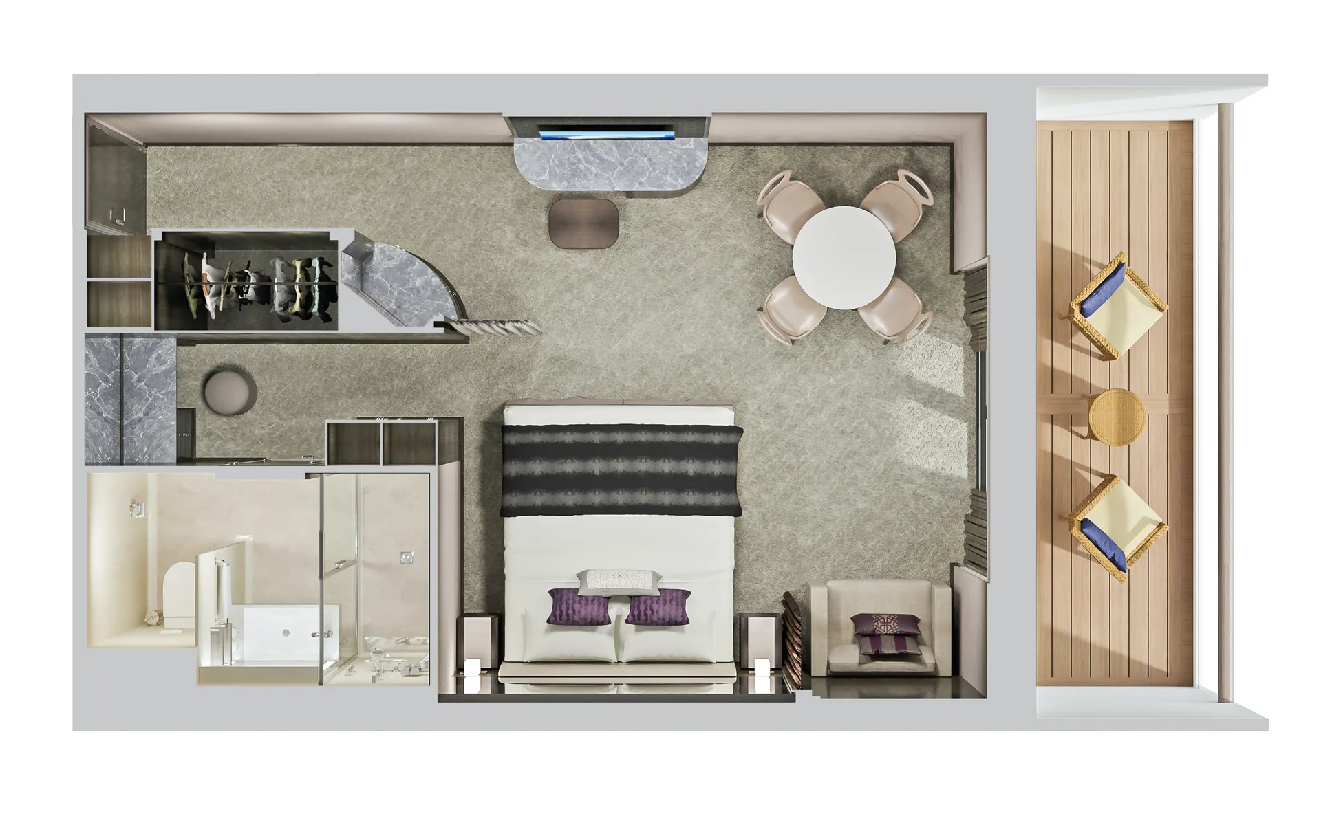 後方豪華頂層套房，配有大型陽台 4