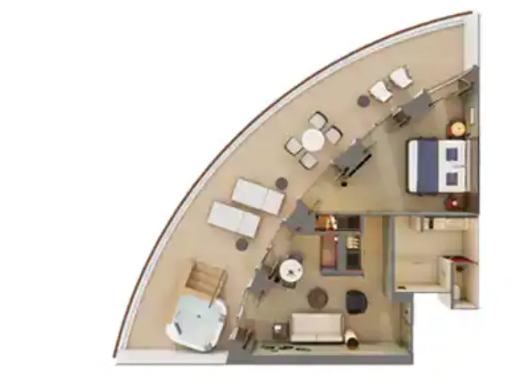 海灣後方擁有者套房，配有主臥室與大型陽台 4