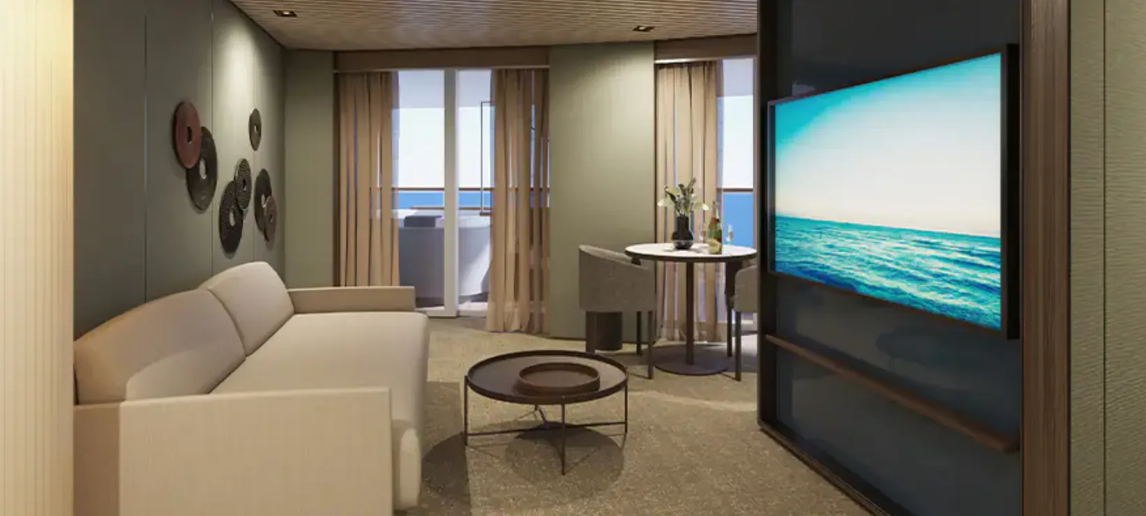 海灣後方擁有者套房，配有主臥室與大型陽台 2