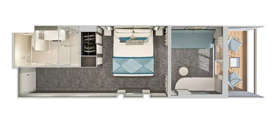 面向艉方的俱樂部陽台套房 5