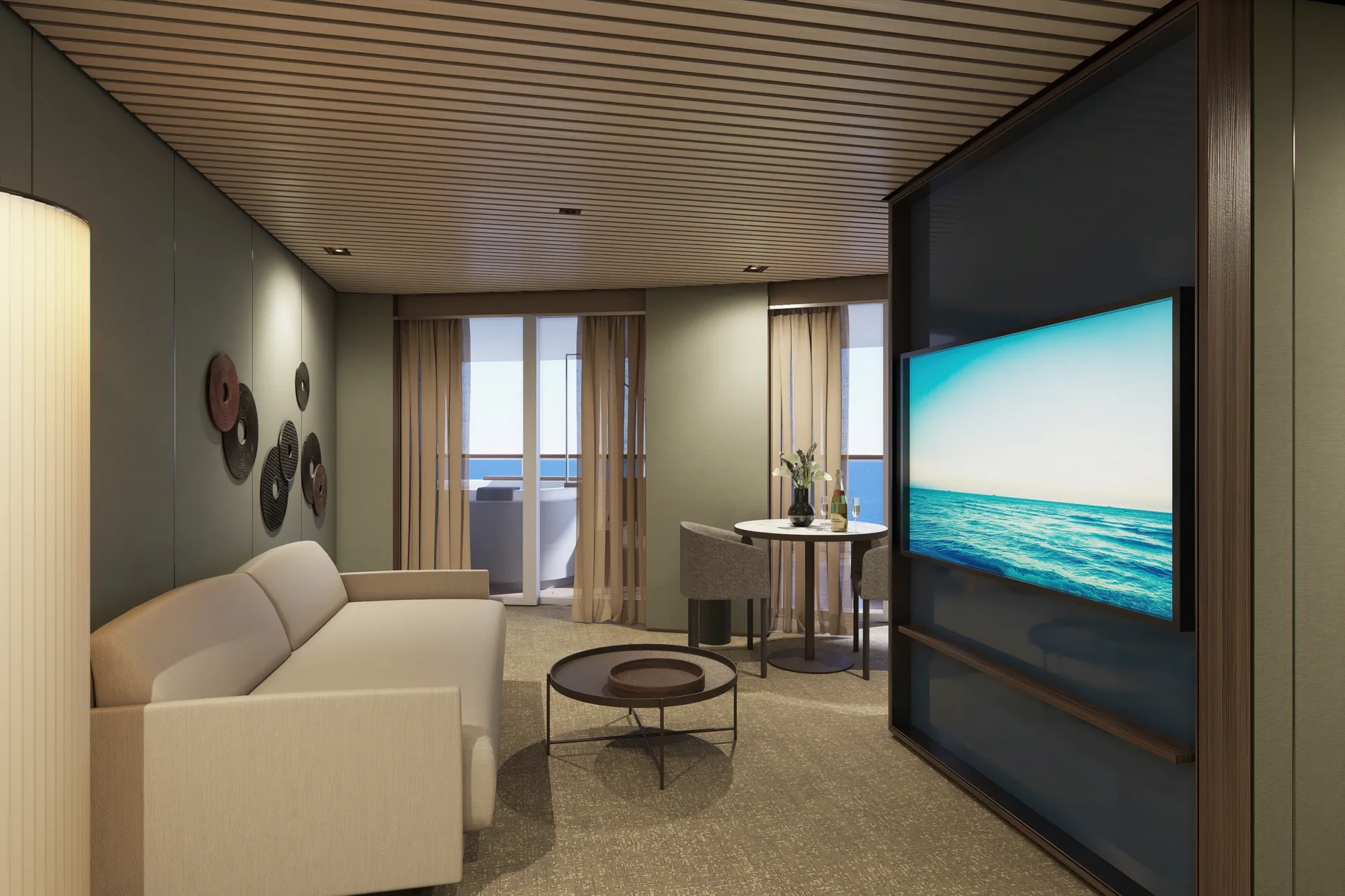 海灣後方擁有者套房，配有主臥室與大型陽台 2