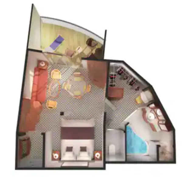 前方陽台的豪華套房 3