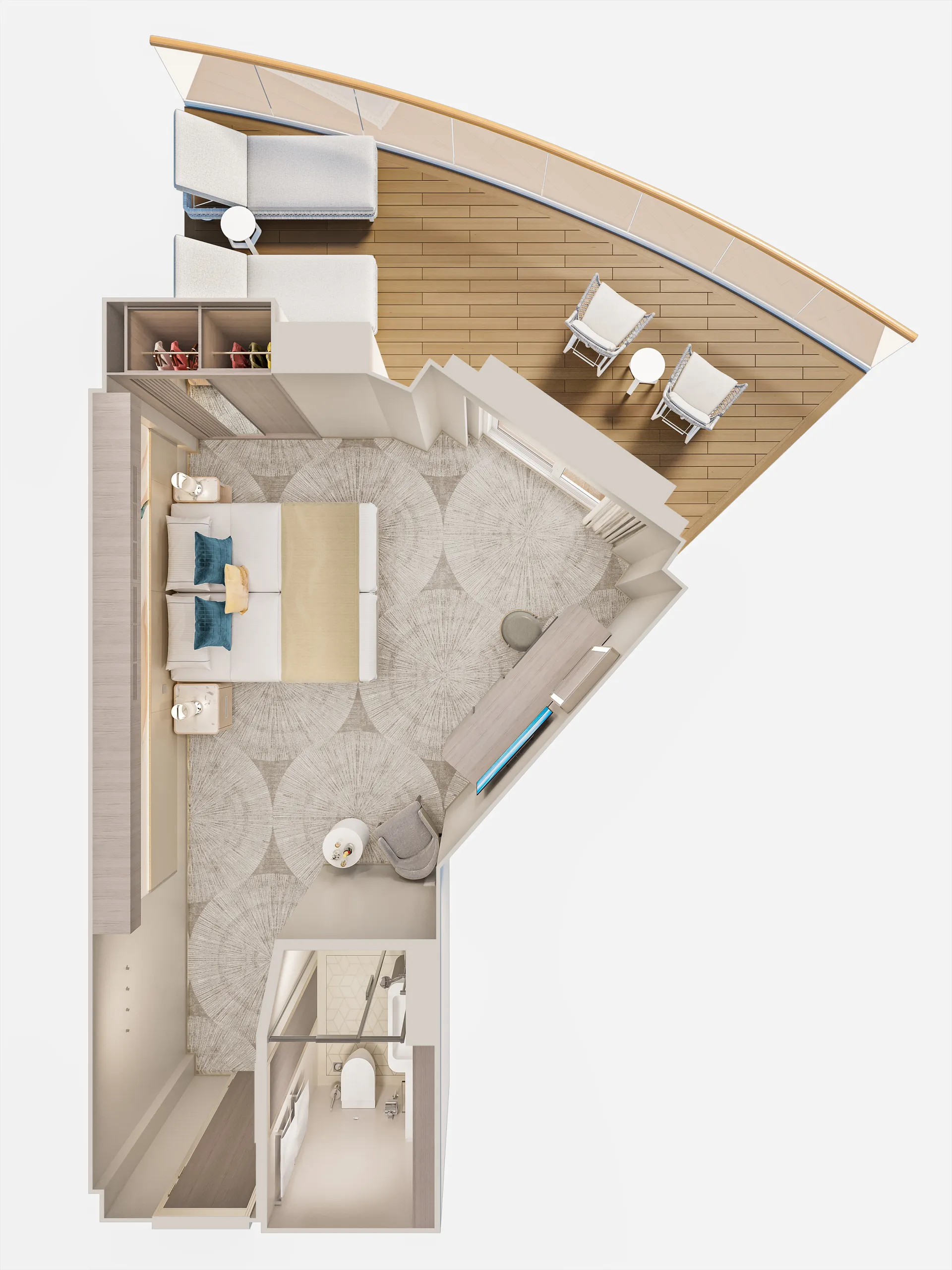 面向船尾的套房帶大陽台 6