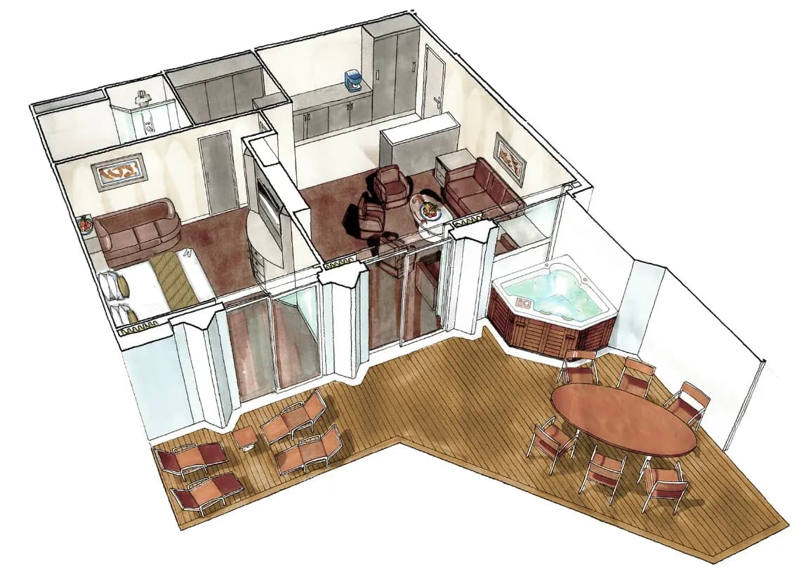 MSC遊艇俱樂部皇家套房，配有漩渦浴缸 3