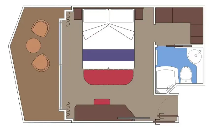 豪華陽台客房，擁有步行道與海景 Fantastica 2
