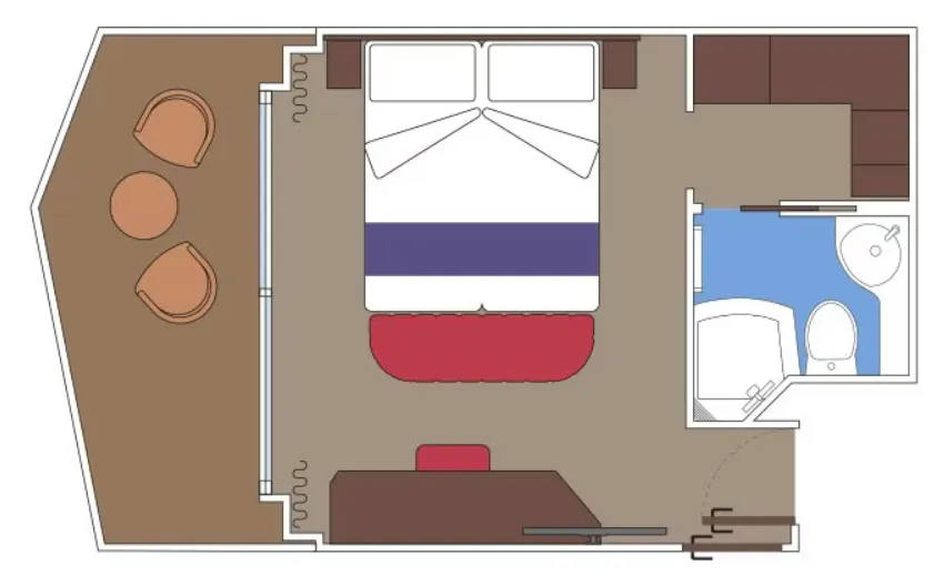 豪華陽台客房，擁有步行道與海景 Fantastica 4