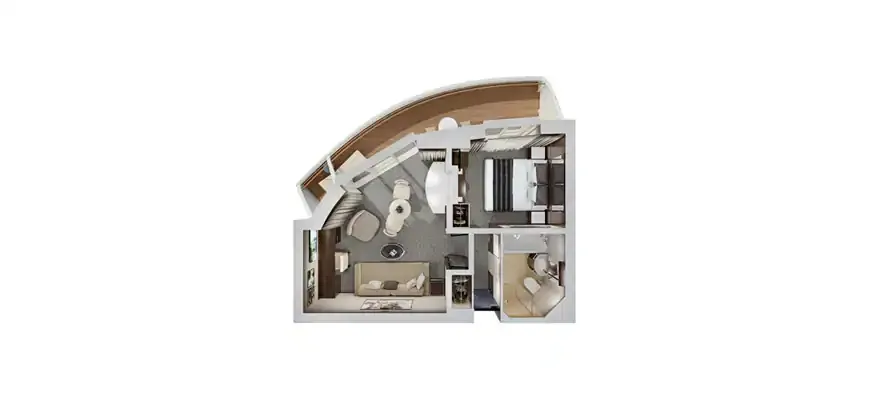 後方豪華公寓，配有主臥室及大型陽台 3