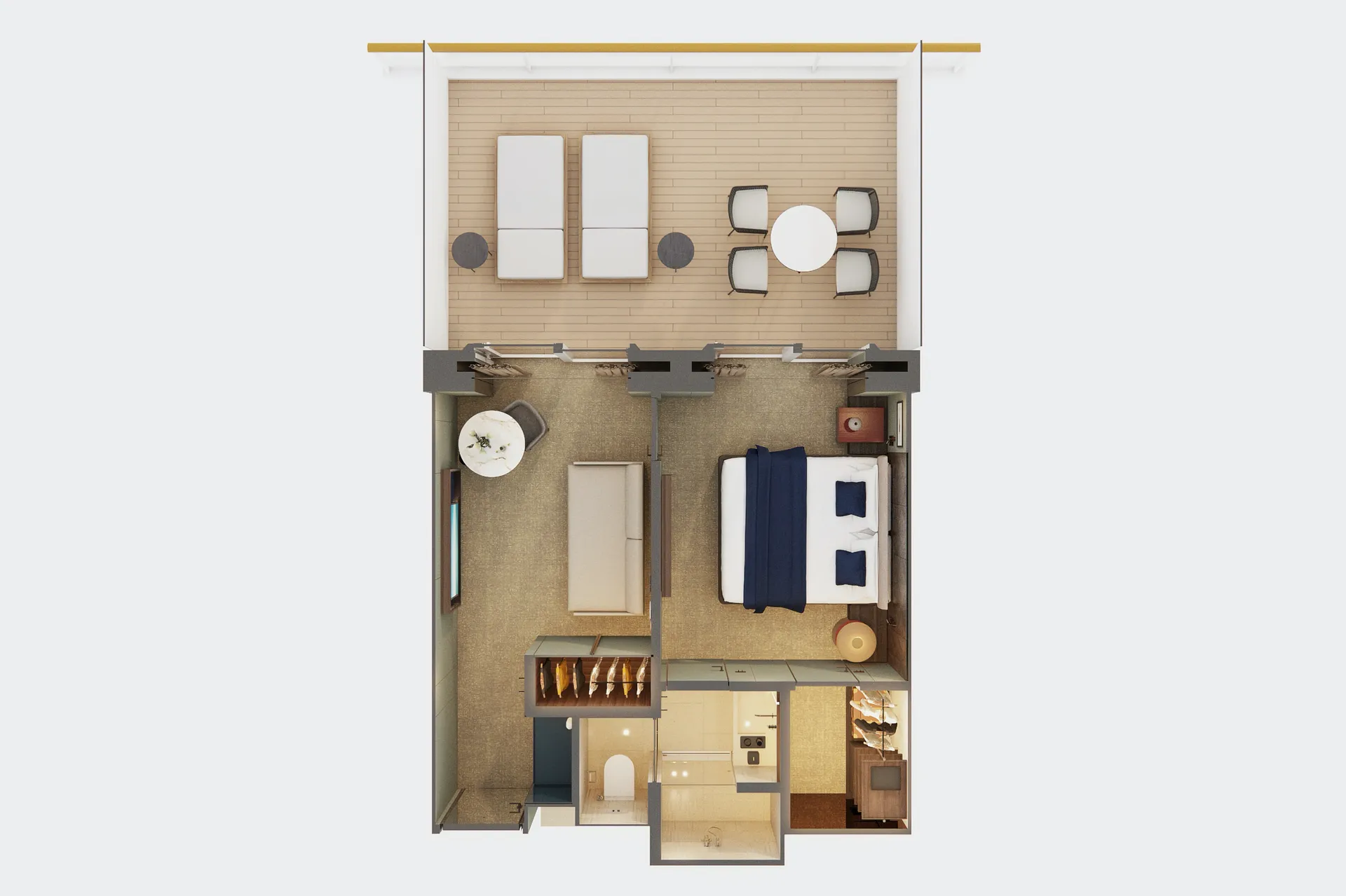 海灣後方豪華頂層套房，配有主臥室與大型陽台 7