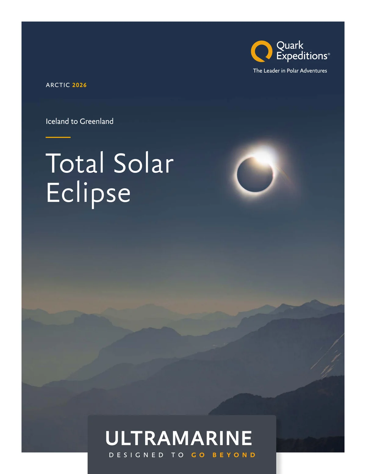Quark Expeditions Ultramarine 2026 Total Solar Eclipse