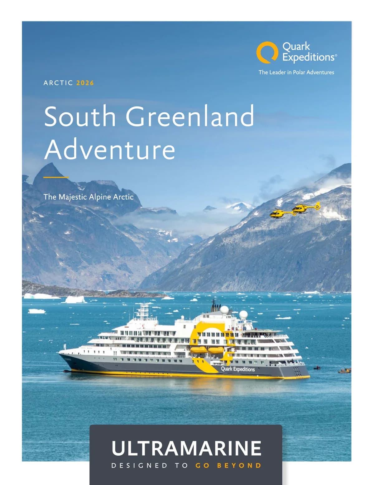 Quark Expeditions Ultramarine South Greenland Adventure Arctic 2026