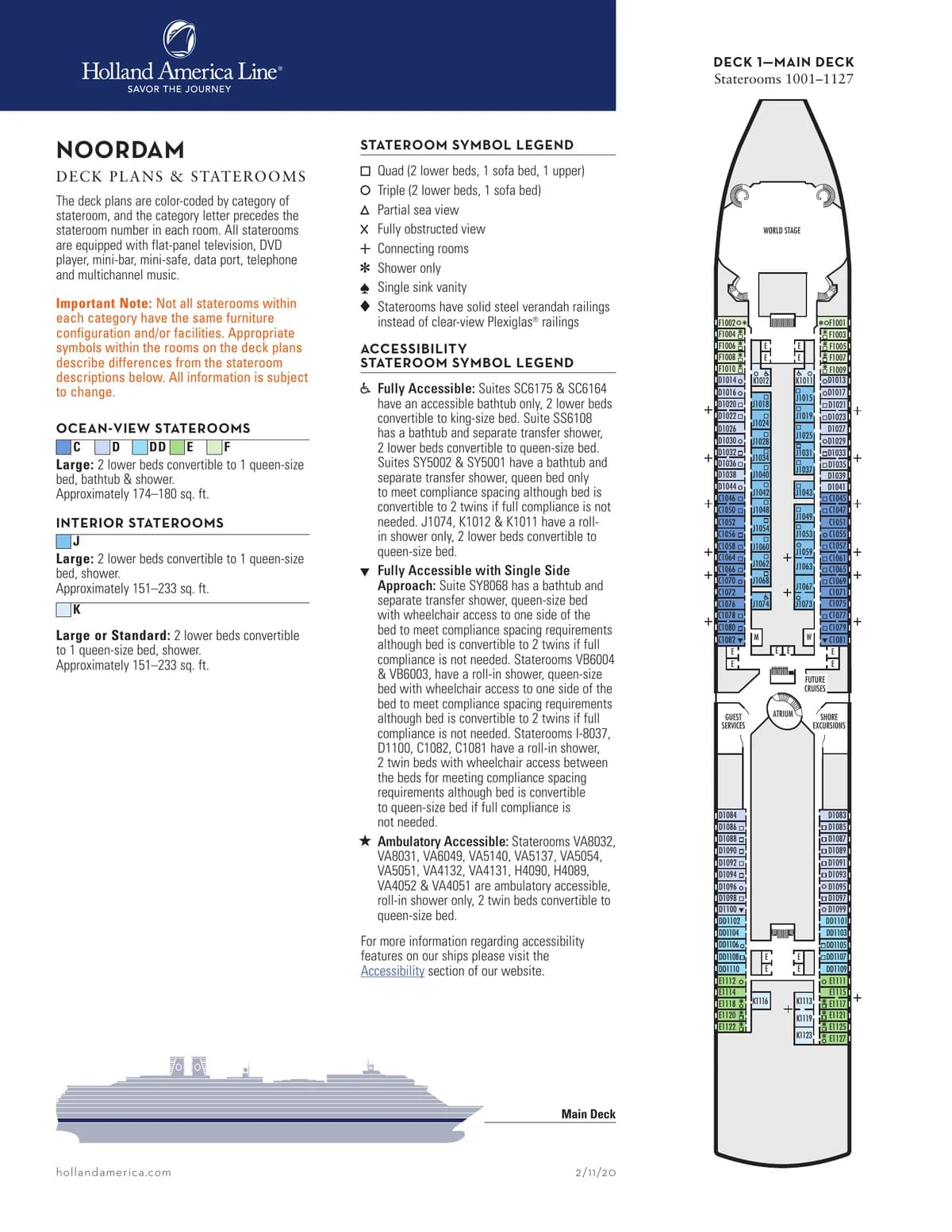 Holland American Line   Noordam Deck Plan