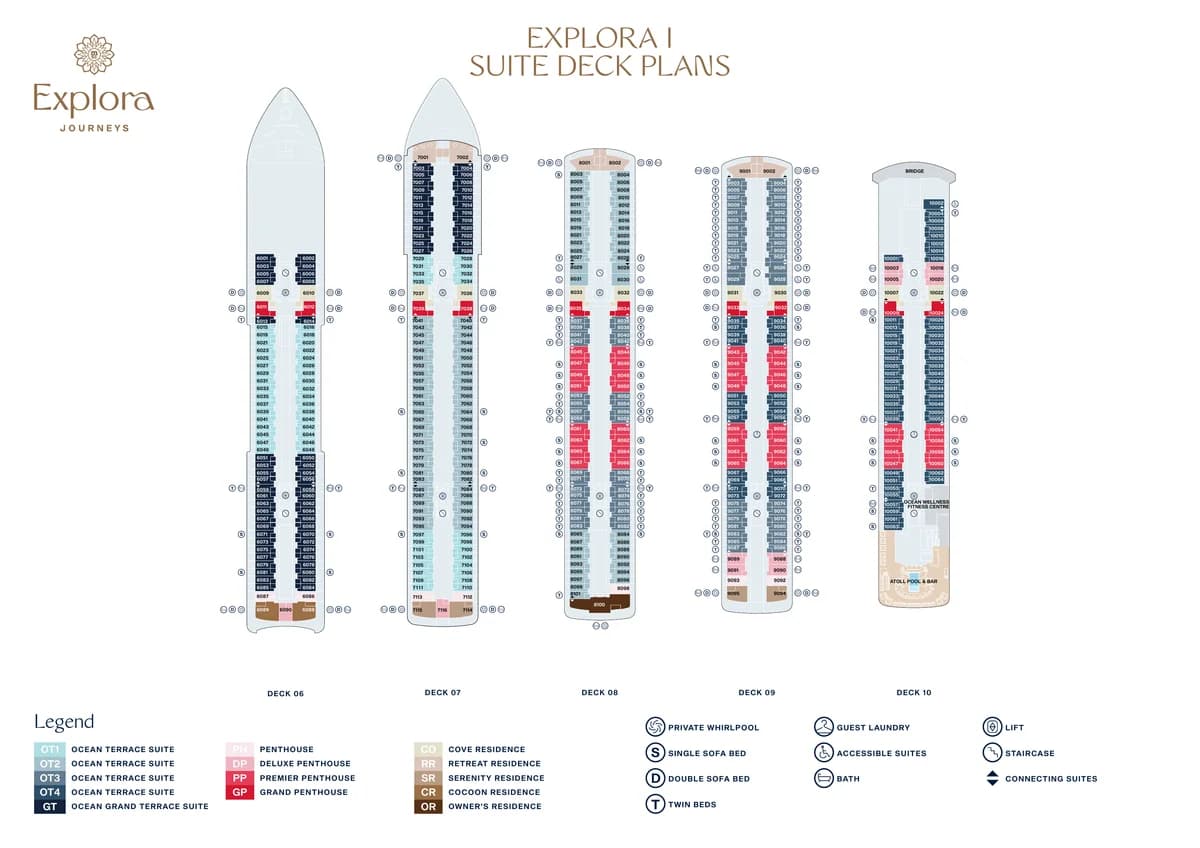 Explora Journeys, Explora I Deck Plans
