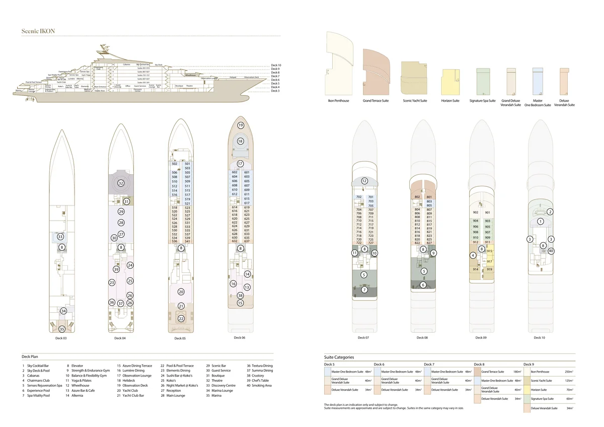 Scenic Ocean Cruises Scenic Ikon Deck Plan