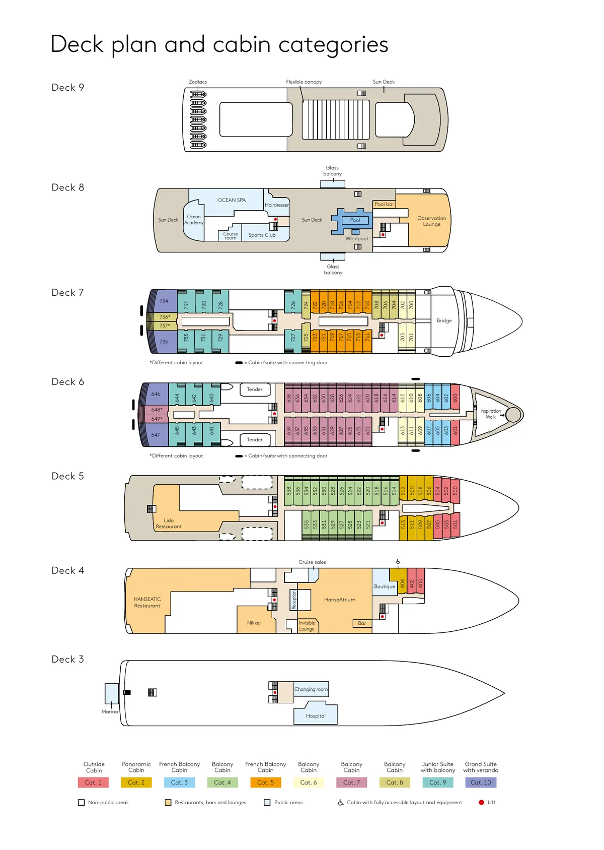 Hapag Lloyd Cruises Hanseatic Inspiration Deck Plan