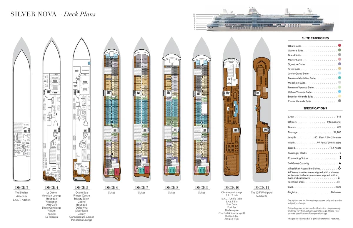 Silversea   Silver Nova, Deck Plans