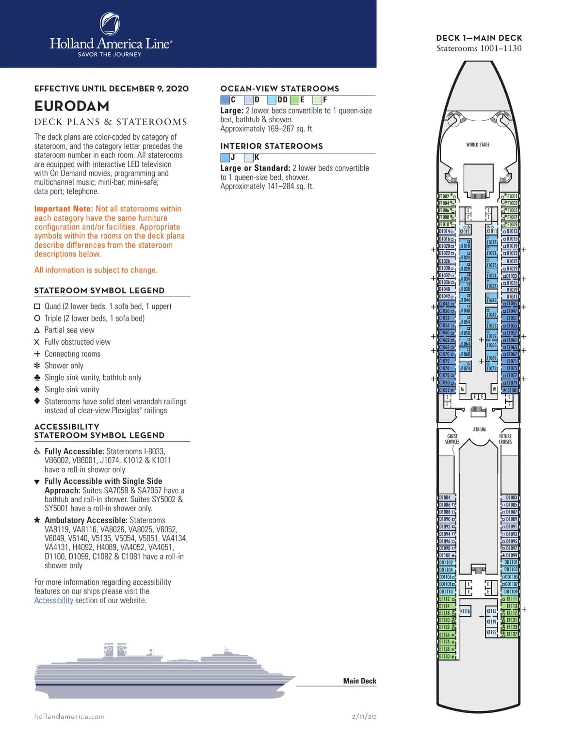 Holland America Line   Eurodam Deck Plan
