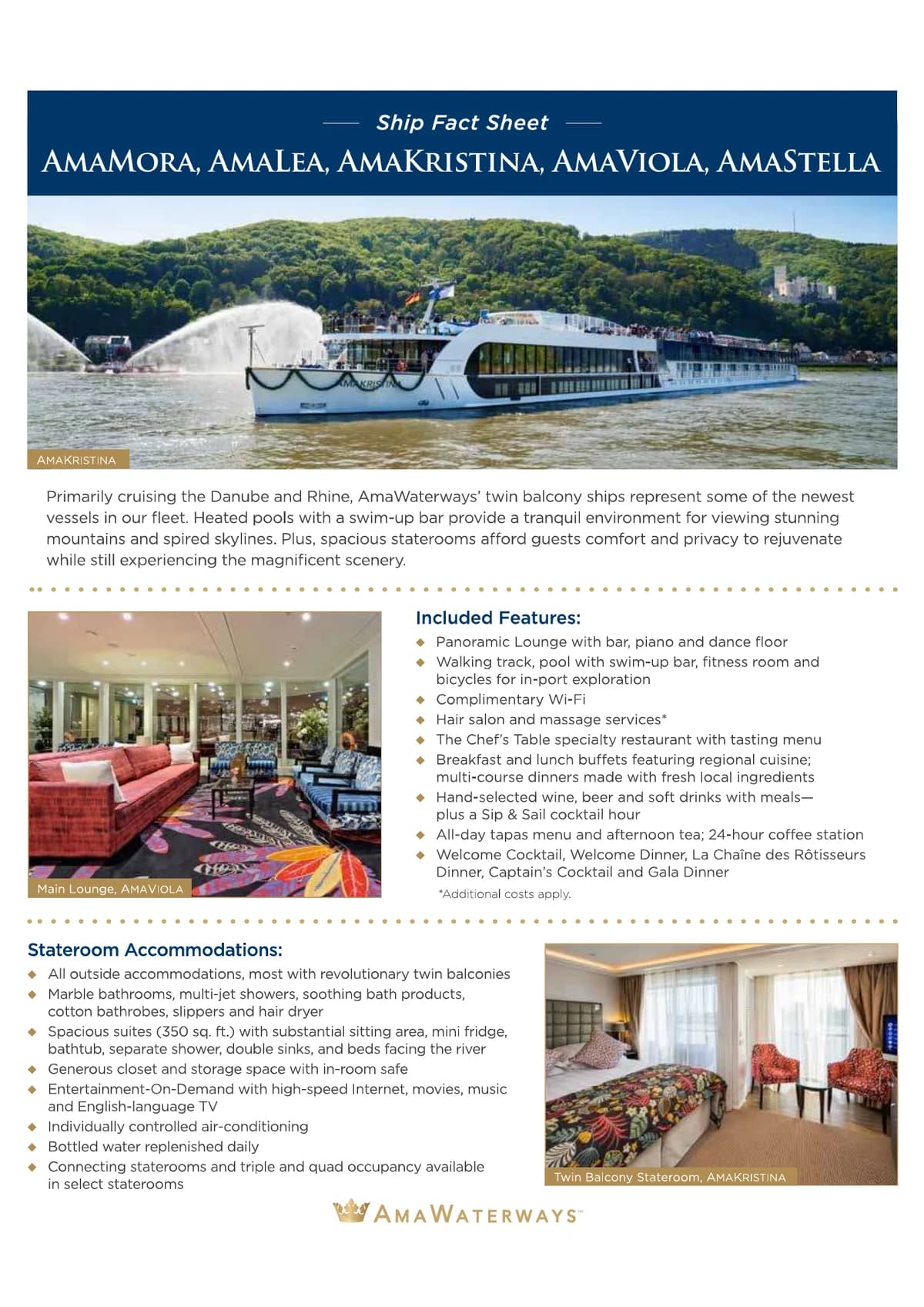 Ama Waterways   Factsheet   Ama Viola, Ama Stella, Ama Mora, Ama Lea & Ama Kristina