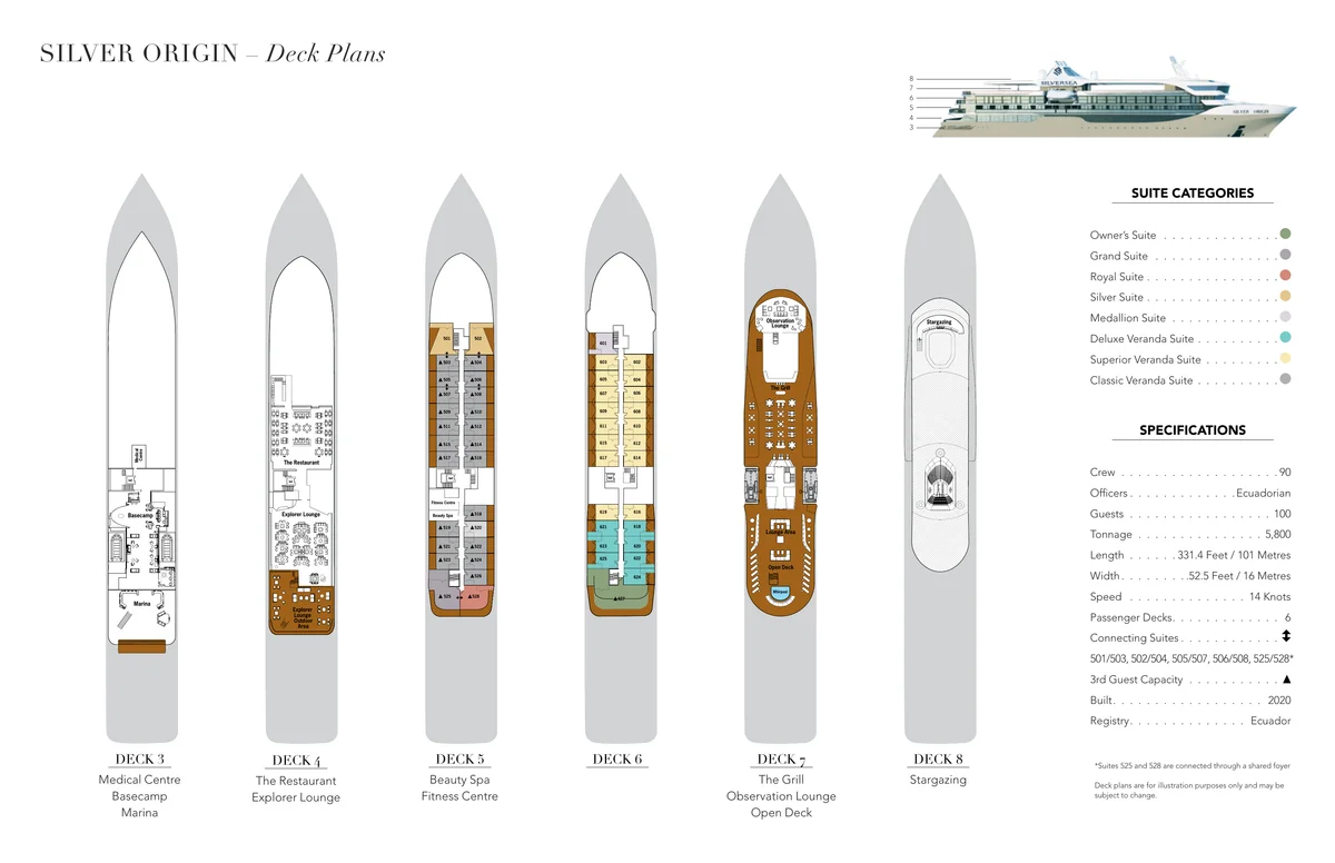 Silversea   Silver Origin, Deck Plans